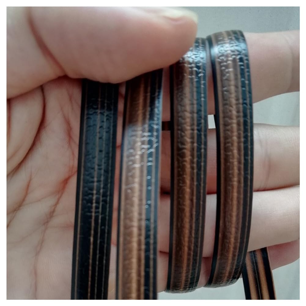 213ft PE Flat Rattan Woven Rope, Plastic Wicker Furniture Repair Rattan, Synthetic Rattan Replacement Material for Patio - Coffee Discoloration