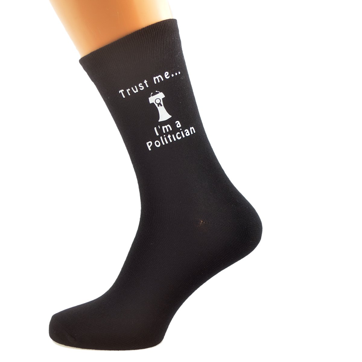 GTR-Prestige Giftware Trust me I'm a Politician Image Black Socks UK Mens Size 5-12 -X6N542
