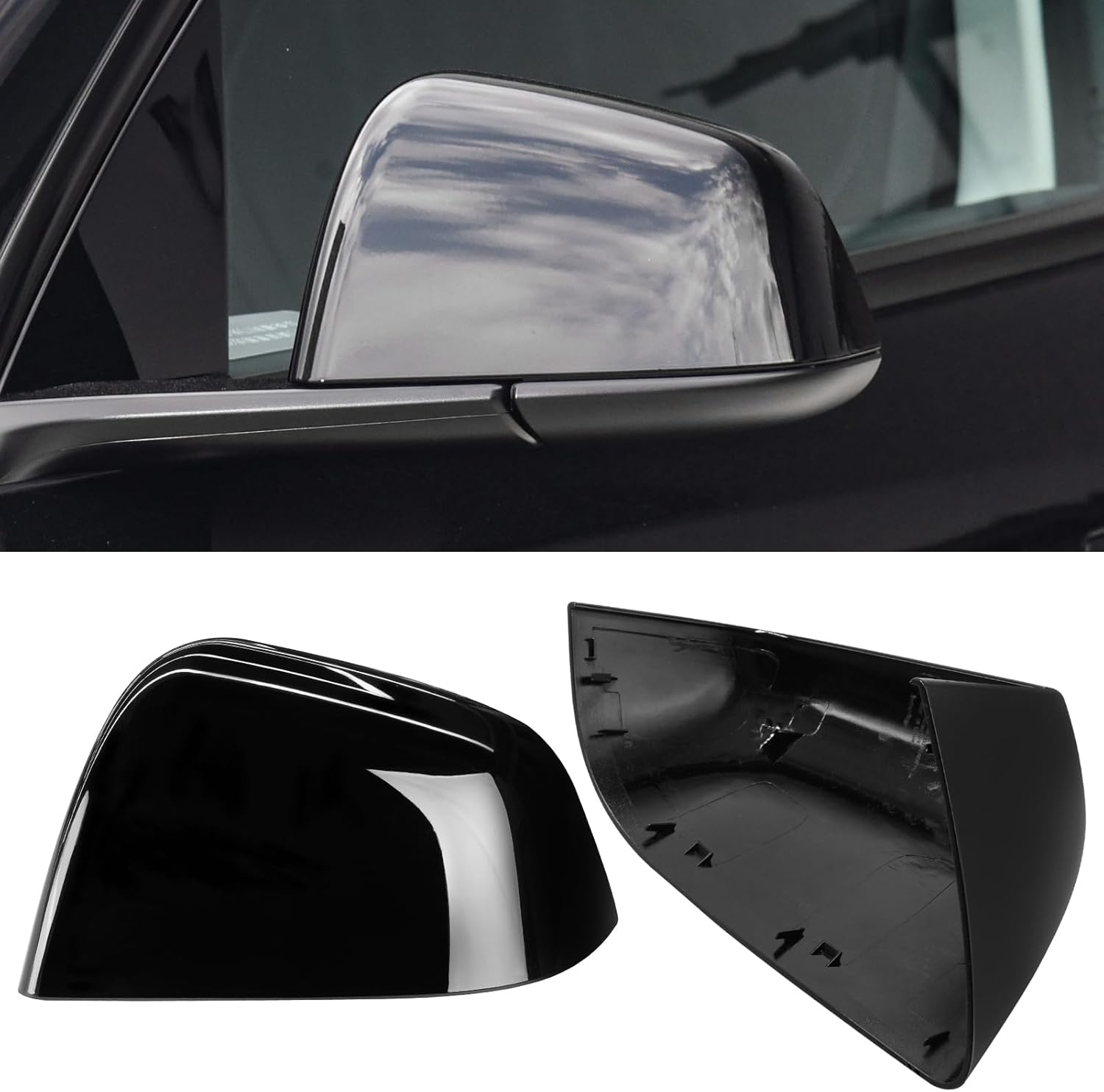 Jaronx Compatible with Tesla Model Y Side Mirror Cover Replacement 2020 2021 2022 2023 2024, Left Driver Side Door Wing Red Rearview Mirror Cover Cap for Tesla Model Y Accessories