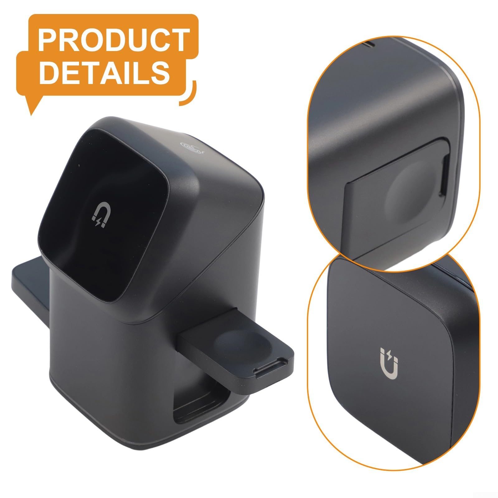 Base para carga 3 Dispositivos para iphone Watch para airpods 15W(black)