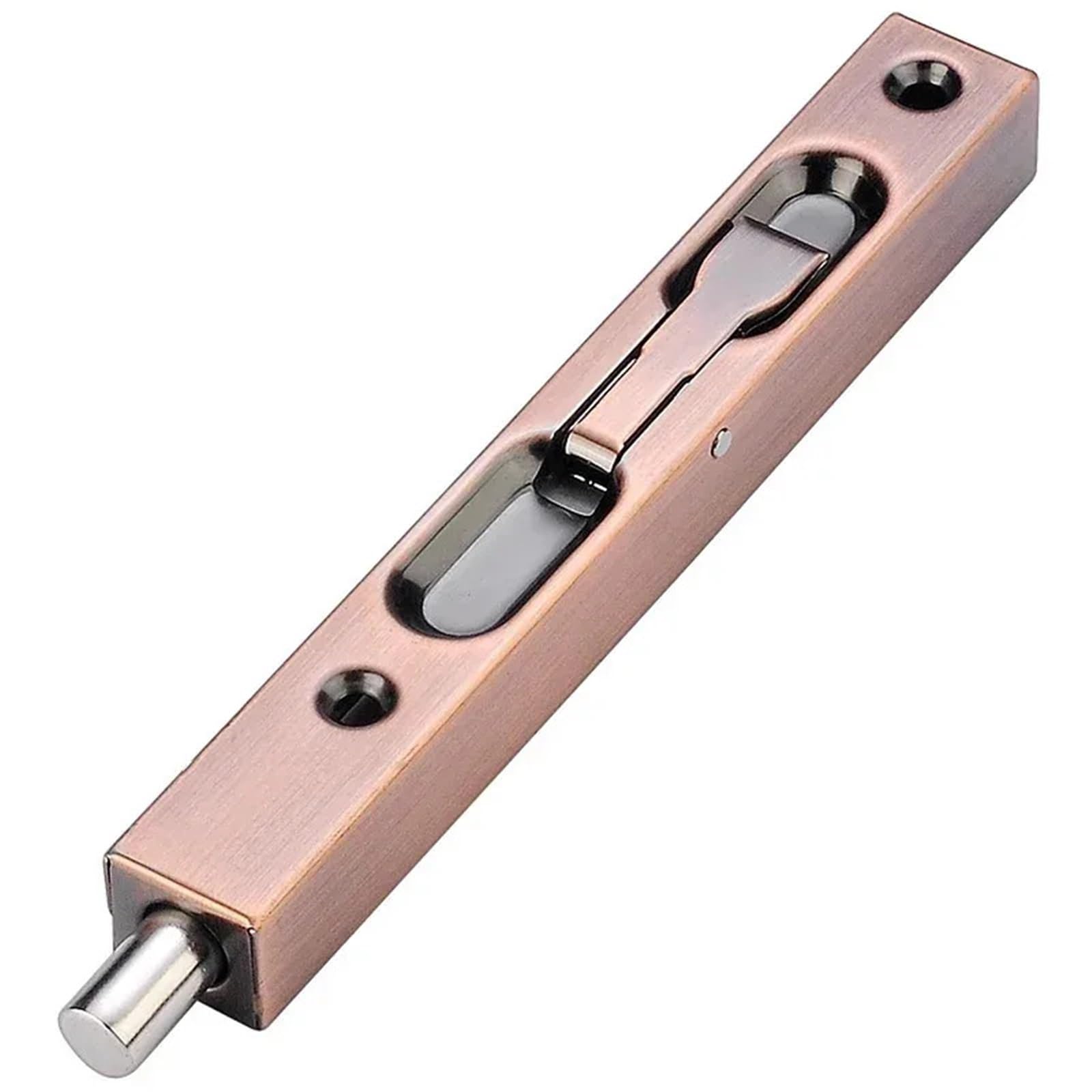 Perno empotrado para puerta doble, 4 juegos de pestillo de acero inoxidable 304 de montaje abierto, puertas de madera y ventanas, pasador de puerta antirrobo (bronce-10 pulgadas)