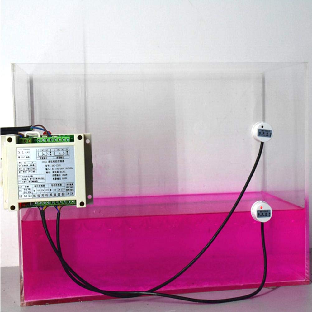 Automatic Water Level Controller, Controller with Non Liquid Level Sensors for Water Tank, AC110V-220V Automatic Water Level Controller Filling System (XKC-C352-2P)