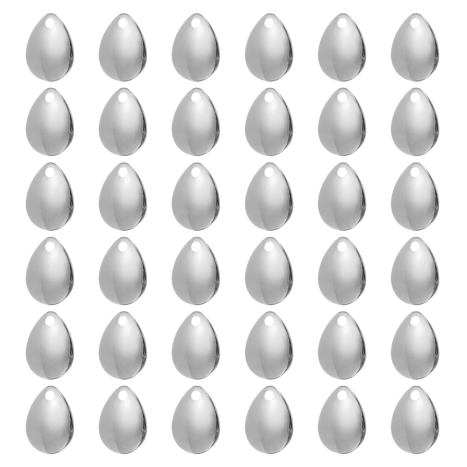 PATIKIL Fishing Lure Blades 0.9x0.6",50 Pack Willowleaf Lure Making for DIY Bait Silver, 0.9"x0.6"