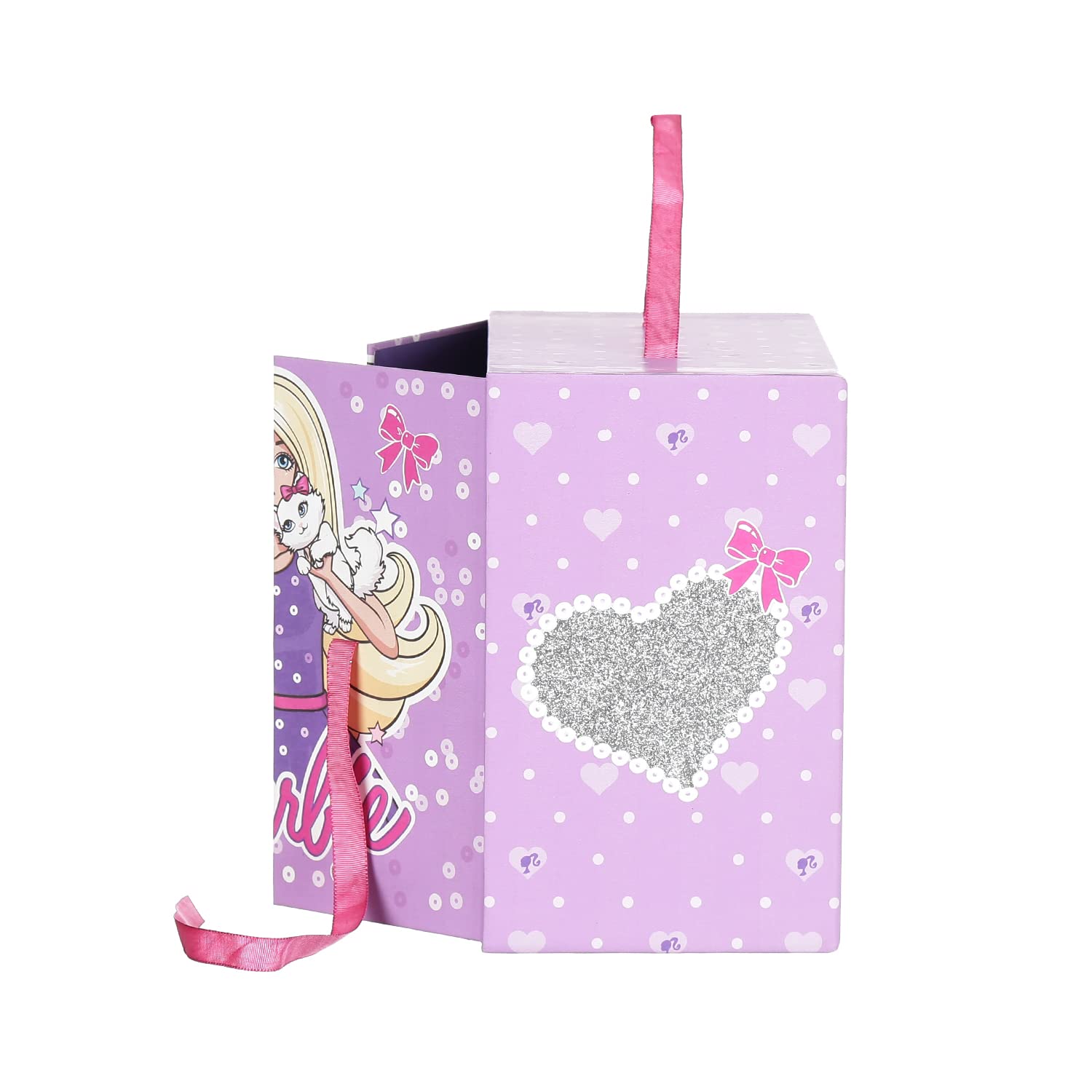 FLY FROG Doll Storage Box for Girls with Pink Princess Print | Makeup Organizer | Vanity Case | Toy Gift for Kids | Storage Organizer | Carry Case | Accessories Holder 2
