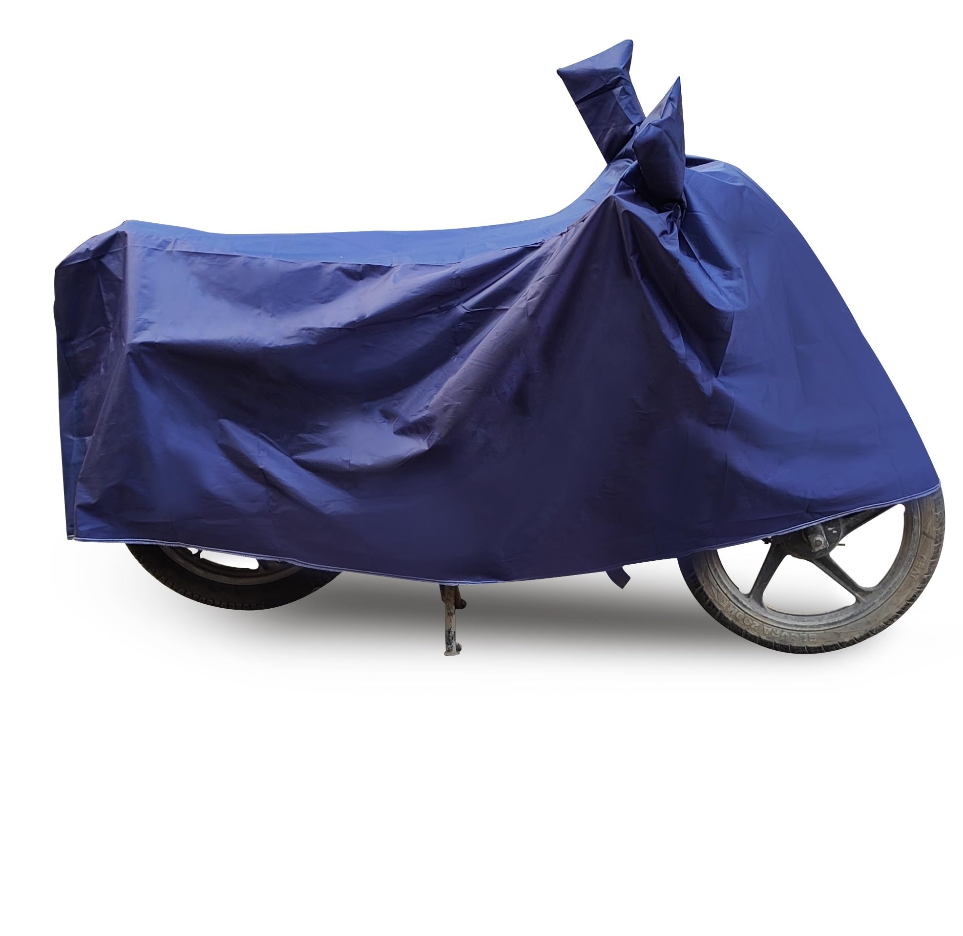 Auto Hub Bike Cover Compatible with RE Bullet 350 with Mirror Pocket, Dustproof, Heat Resistant, Triple Stitched, Bullet 350 Bike Cover- Plain Navy