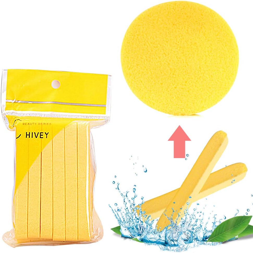 eyxformula Facial Cleansing Sponge for Cleaning, 48 Pcs Compressed Face Round Makeup Puff Sponges Cleaning Stick, Portable Wash Pads Reusable Cosmetic Supplies for Face Cleanser