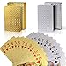 Produktbild REYOK 2 Set Vergoldete Spielkarten Goldfolie Pokerkarten Kartenspiel, 54 Spielkarten mit Euro Design 24 Karat Gold - Poker Karten wasserdichte