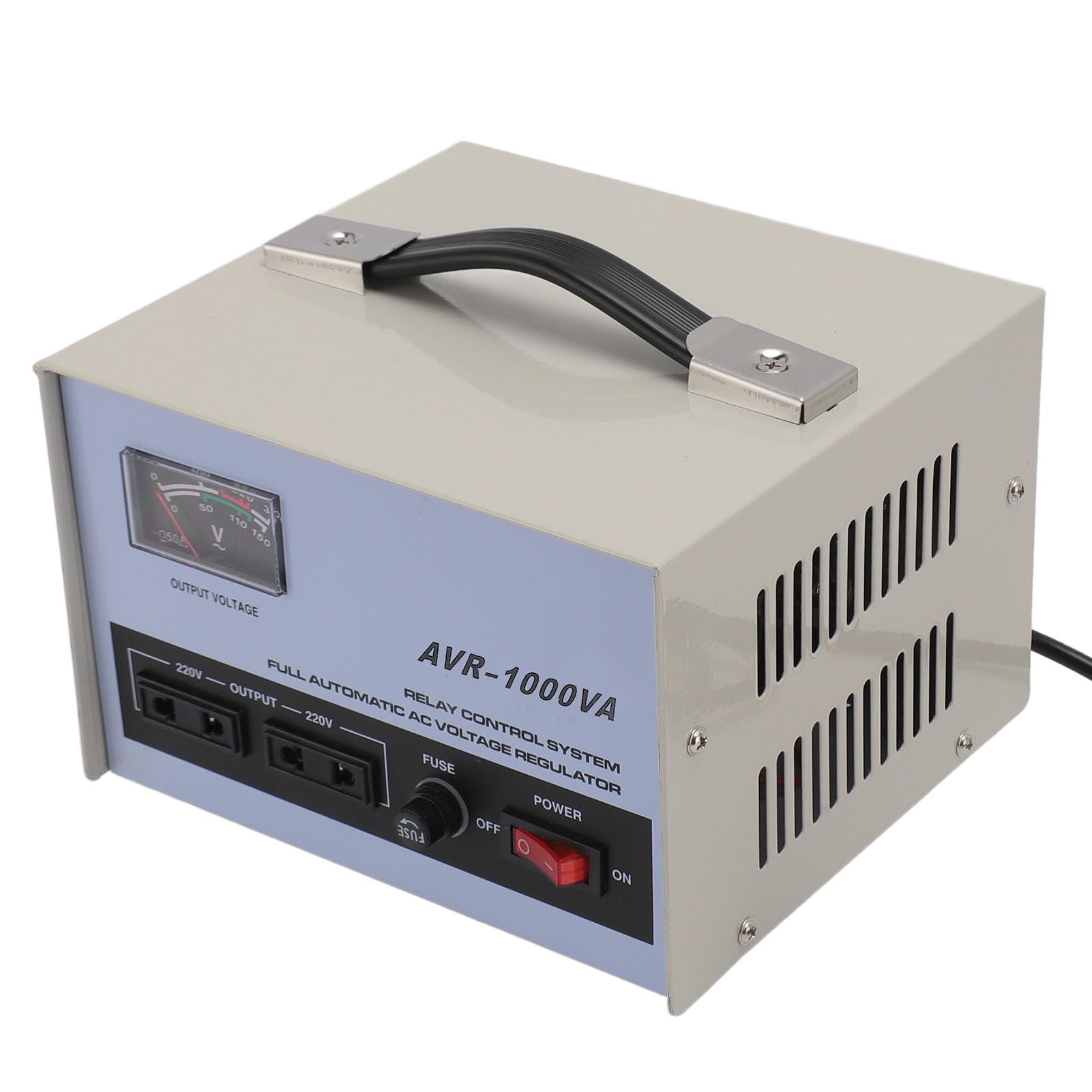 Jiawu Voltage Stabilizer, 160-250V Input 1000W Voltage Regulator with 2 for Electronic Device (UK Plug)