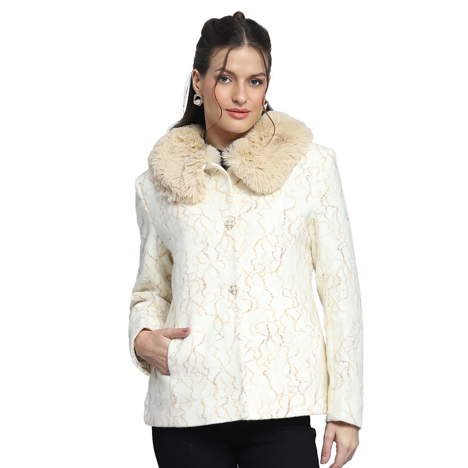 Womens Self Design Offwhite Collar Neck Full Sleeve Coat_224067367-1-34-image-37