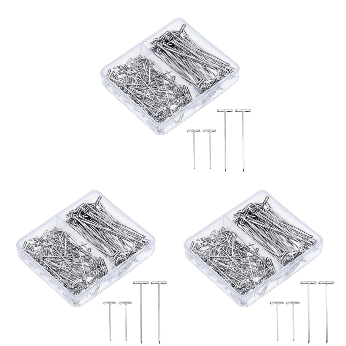 900 Piezas Pelucas Peluca Modelo T-Pin T-Pins Peluca Metal T-Pins Simple con Una Aguja
