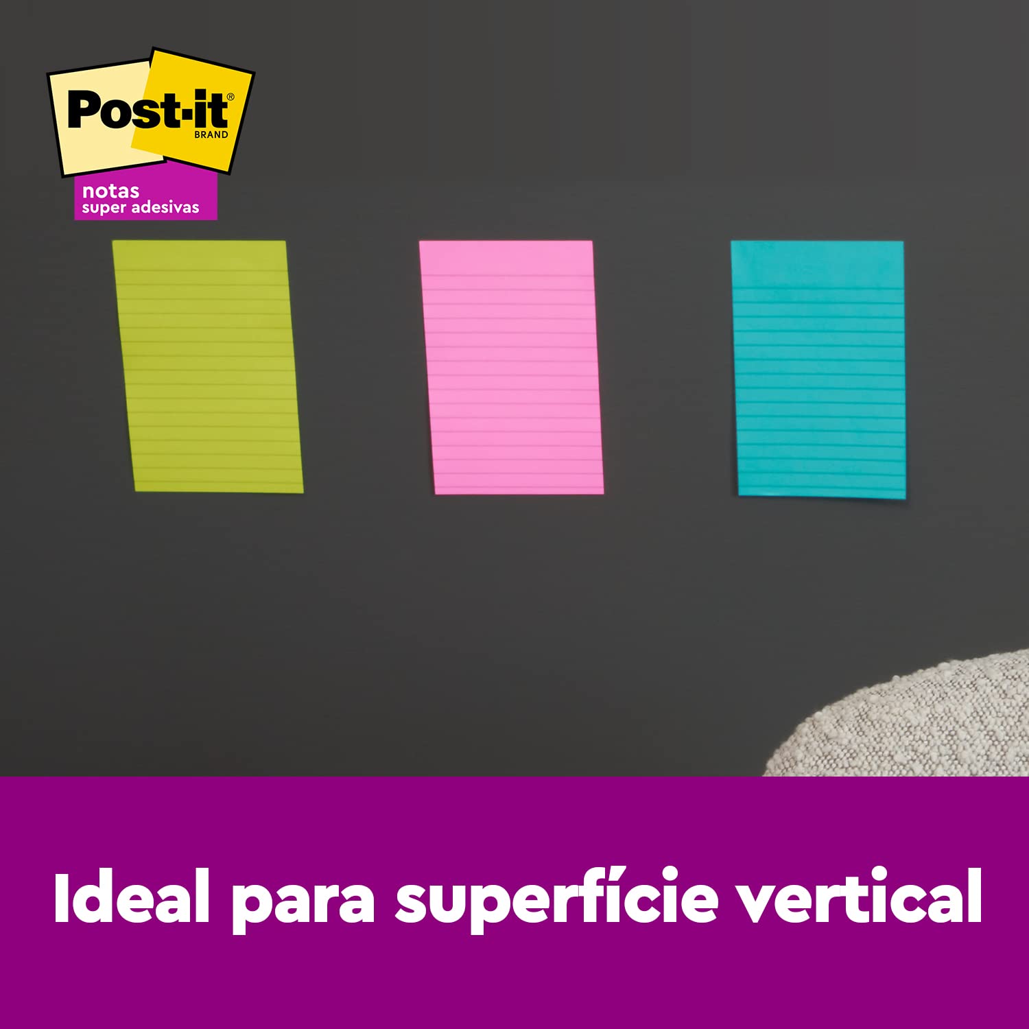 Post-it Super Sticky Notes, 10,2 x 15,2 cm, 3 blocchetti, 2 X The Sticking Power, Supernova Neon, colori vivaci, riciclabili (660-3SSMIA), (confezione da 12)