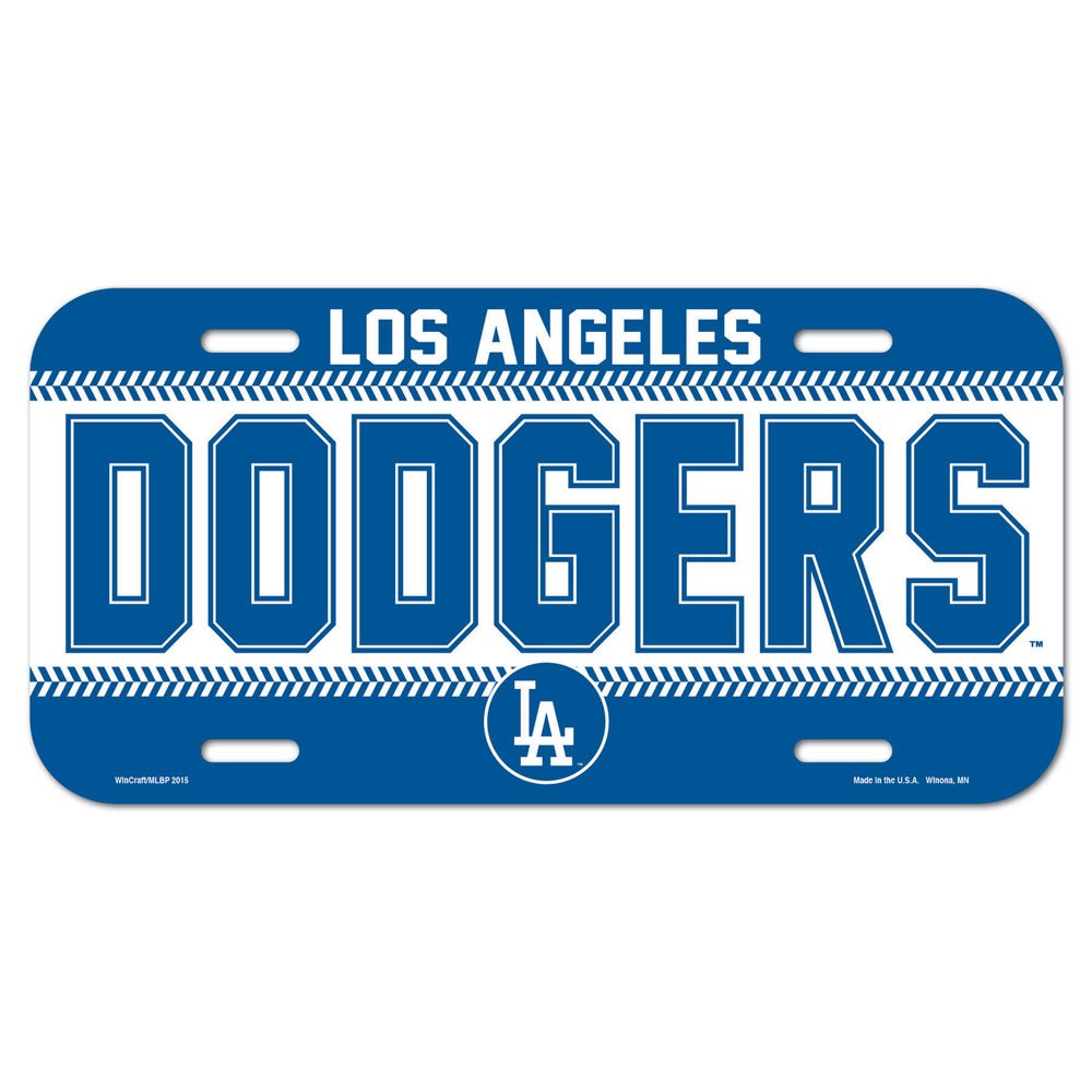 WinCraft MLB Los Angeles Dodgers License Plate, Team Color, One Size