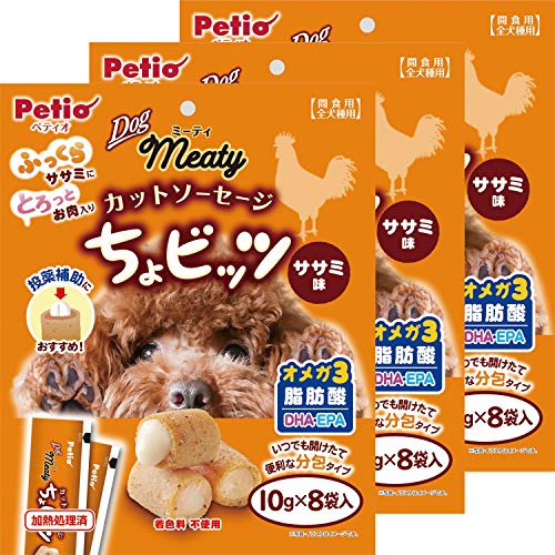 ペティオ (Petio) 犬用おやつ Meaty ミーティ カットソーセージ ちょビッツ チキン 10グラム (x 24) (まとめ買い)のサムネイル