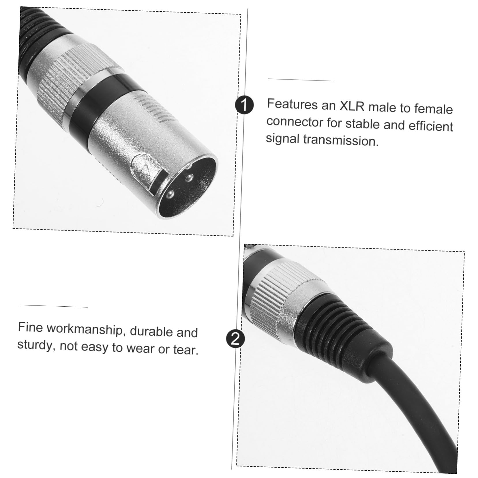 Set 6 Cavi Microfono Xlr Maschio-femmina 3 Pin in Rame senza Ossigeno, Trasmissione Efficiente e Resistente per Sistemi Audio Ktv Lunghezza 0,5m