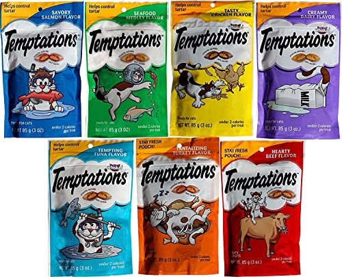 Temptations Classics Tasty Snack Treats for Cats -Feline Variety Bundle 7 Pack,Tantalizing Turkey, Chicken, Hearty Beef… - Image 6