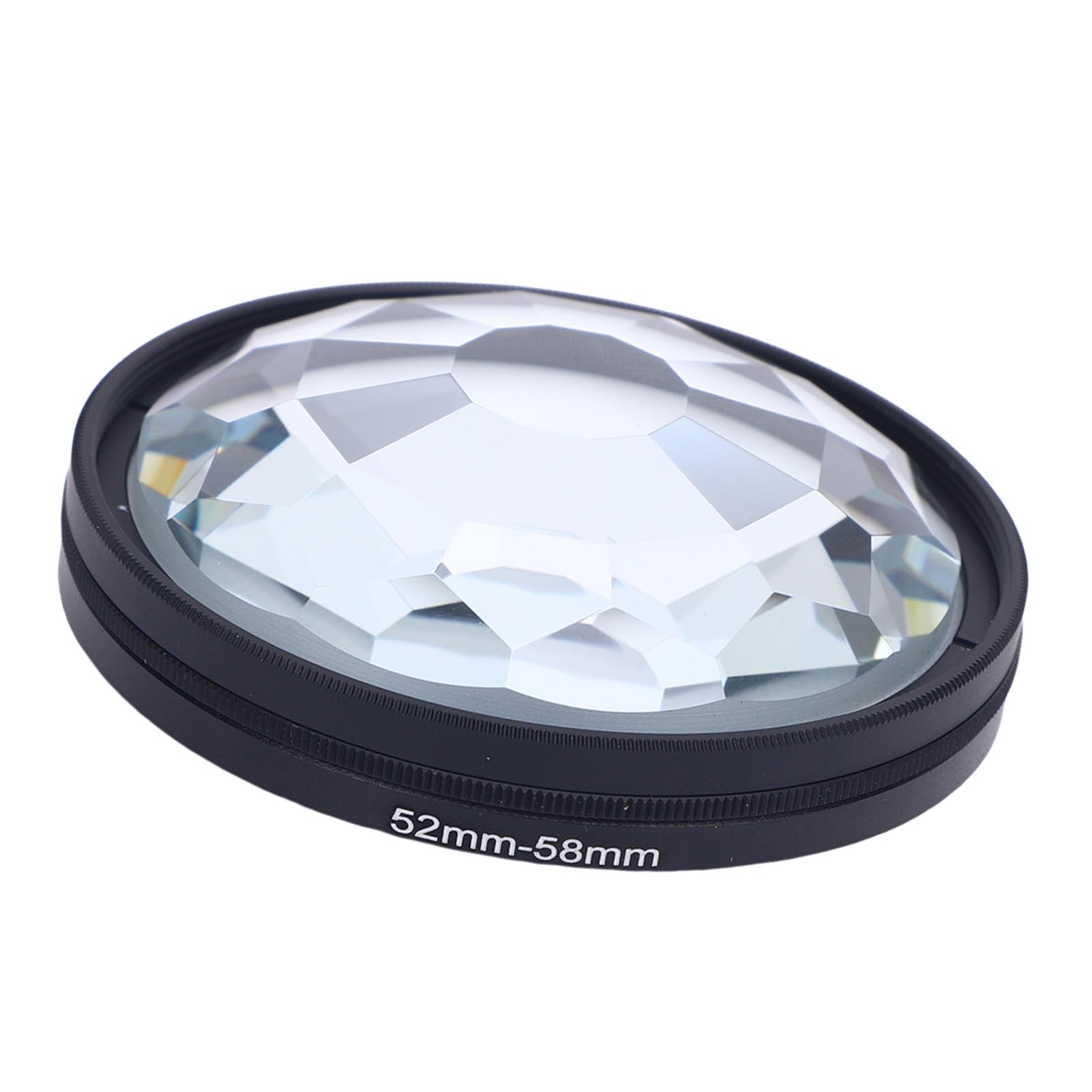 Filtre de Kaléidoscope de 58 Mm, Filtres à Effet D'objectif de la Caméra avec Anneau D'adaptateur 52 Mm 58 Mm, Compatible avec L'objectif 52 Mm, Verre Cristallin Prism pour la