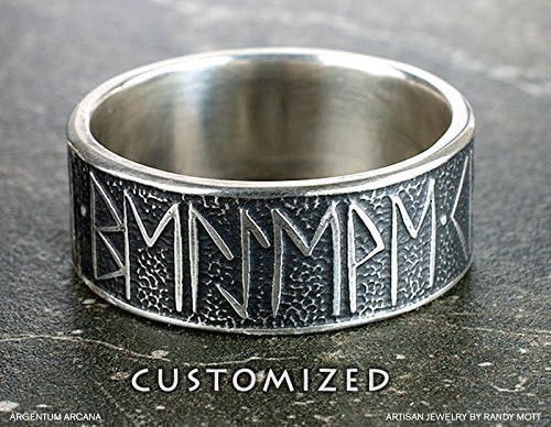 Sterling Silver Man's Ring Personalize with Viking Style Runes