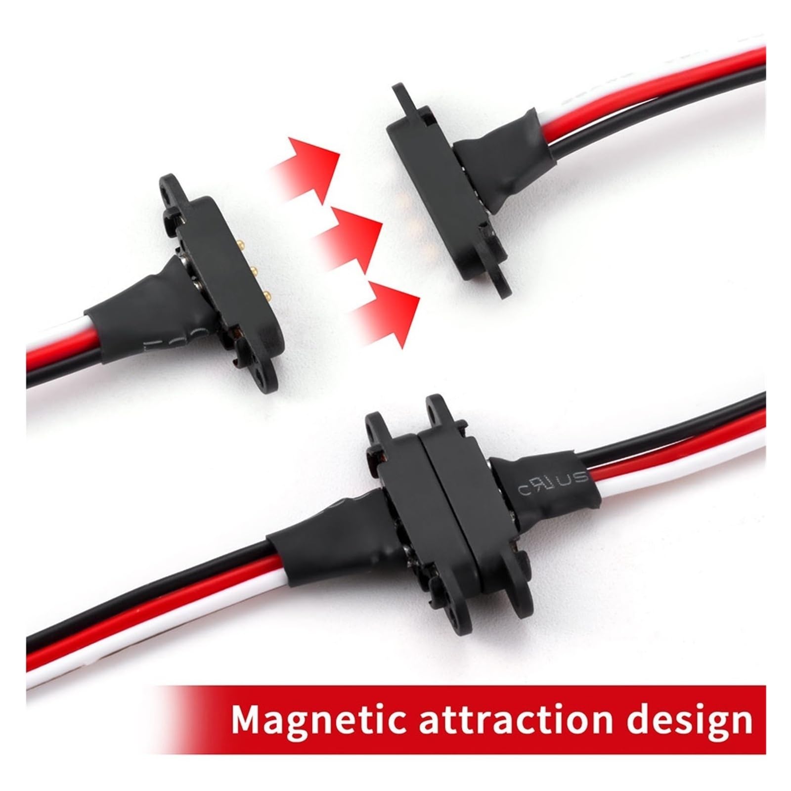 MIBIDAO Magnetic Snap-on JR/ZH1.5 Extension Cable for RC Car Plandeks Lighting Systems (JR Cable)