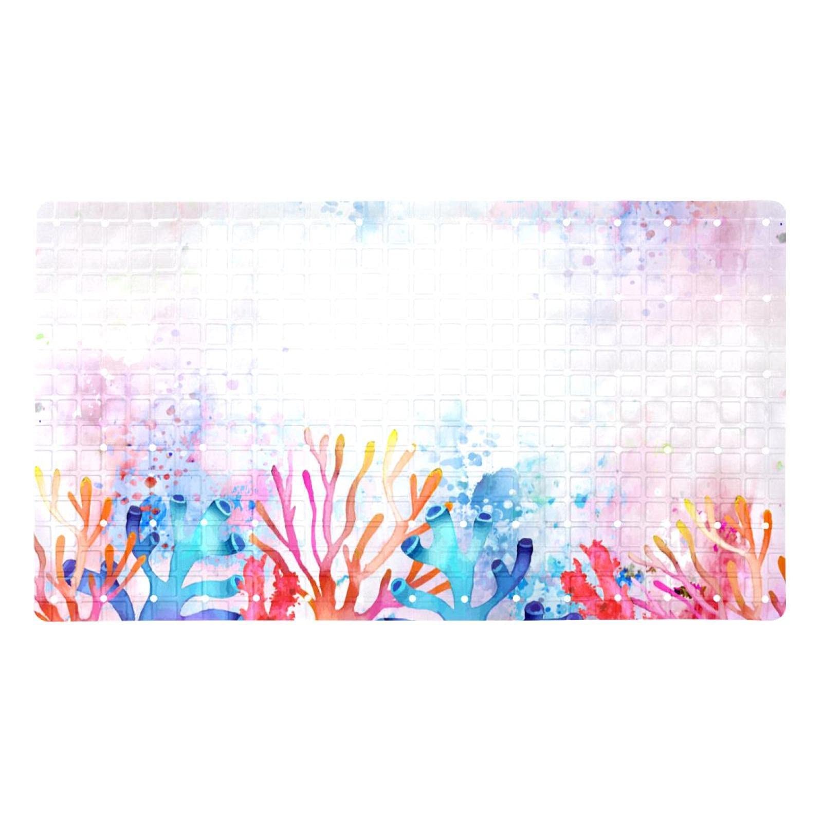 Tapis de bain antidérapant baignoire anti-glisse ventouses corail