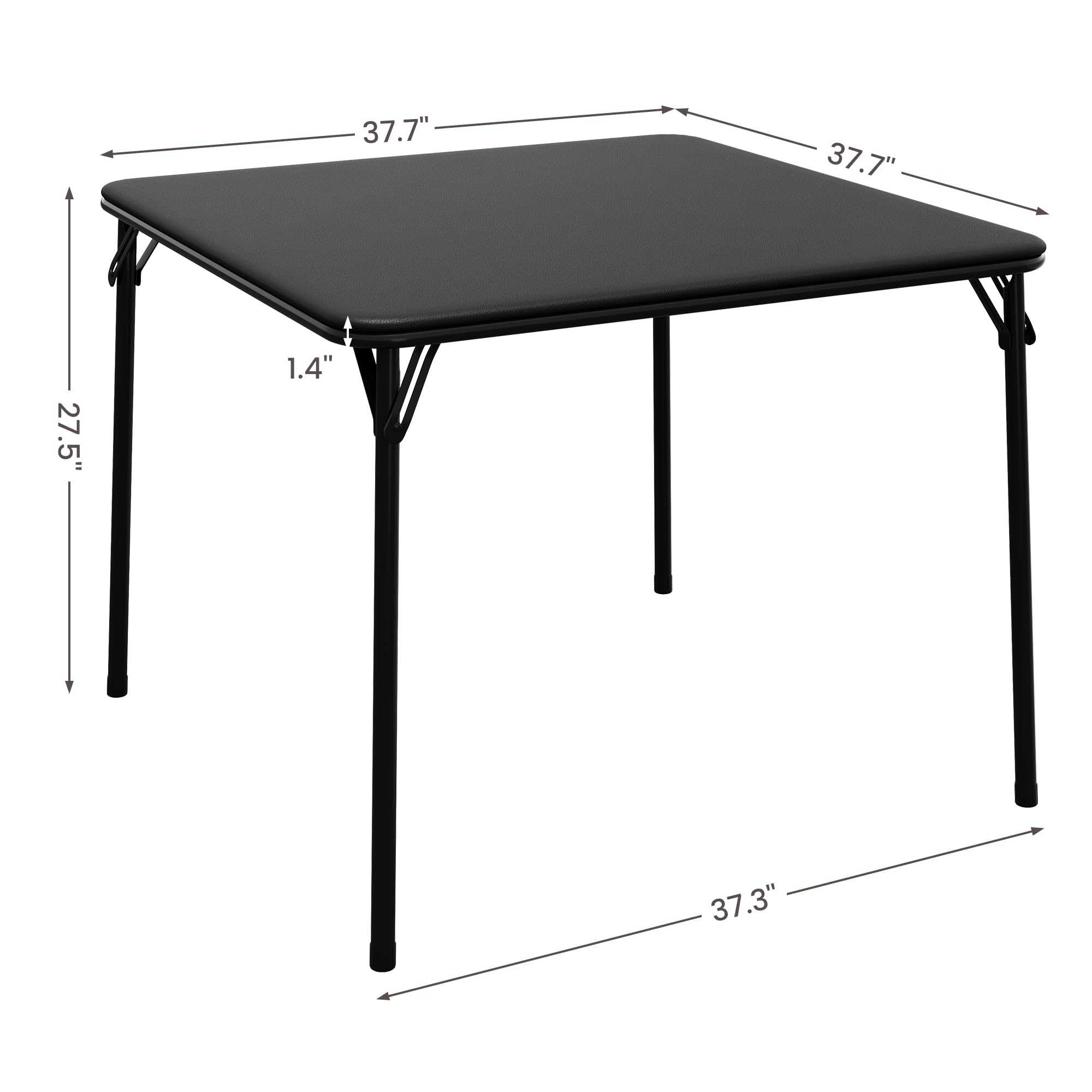 Klapptisch Quadratisch 85.5 x 85.5 cm – Tragbarer Spieltisch & Kartentisch mit PU-Leder Oberfläche, Wasserdicht & Leicht zu Reinigen – Stabiler Stahlrahmen – für Spielabende, Camping, Wohnzimmer, Büro