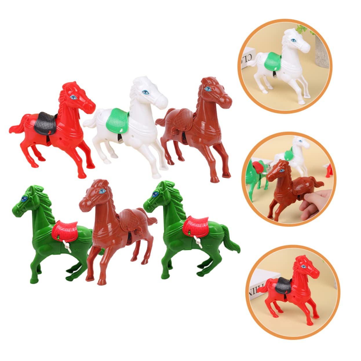 Amazon.co.jp: CRAFTHROU 6個 ゼンマイ仕掛け 馬 クール 馬