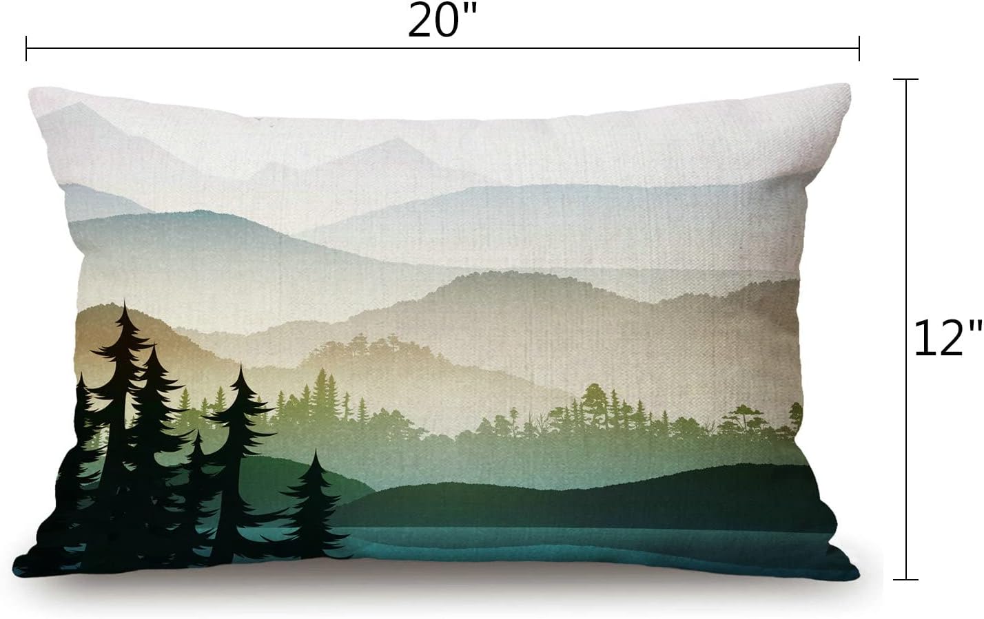 Solekla Mountain and Tree Lumbar Throw Pillow Cover 12x20 Inch Decorative Bedroom Living Room Nature Landscape with Mountain Forest and Lake Rectanglar Cushion Case for Bed Sofa Couch - Image 2