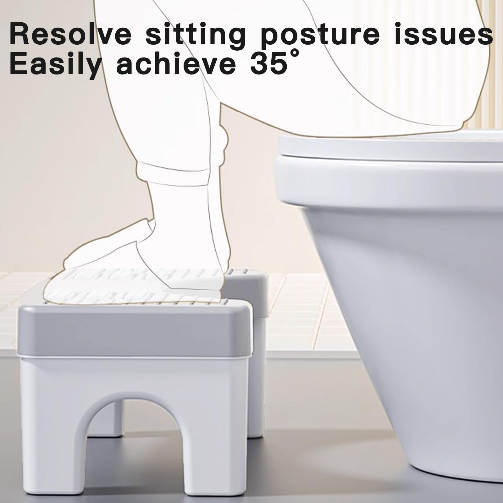 6.7 Inch Step Stool,Portable Plastic Foot Stool,Non-Slip Potty Stool for Bathroom - 3