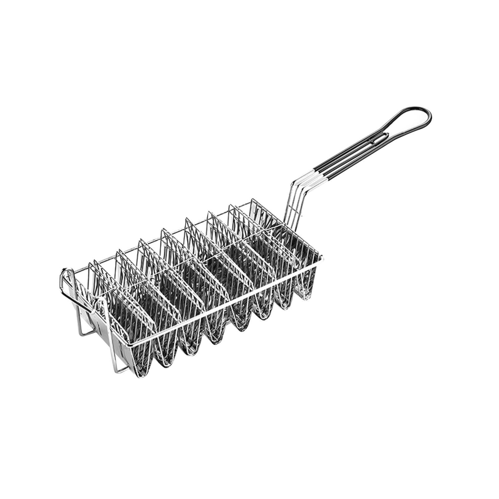 Cesta Profesional para Tacos, Freidora de de Acero Inoxidable, Cesta para Freír Tacos, Freidora de Tacos para Restaurantes Y Cocinas, 8