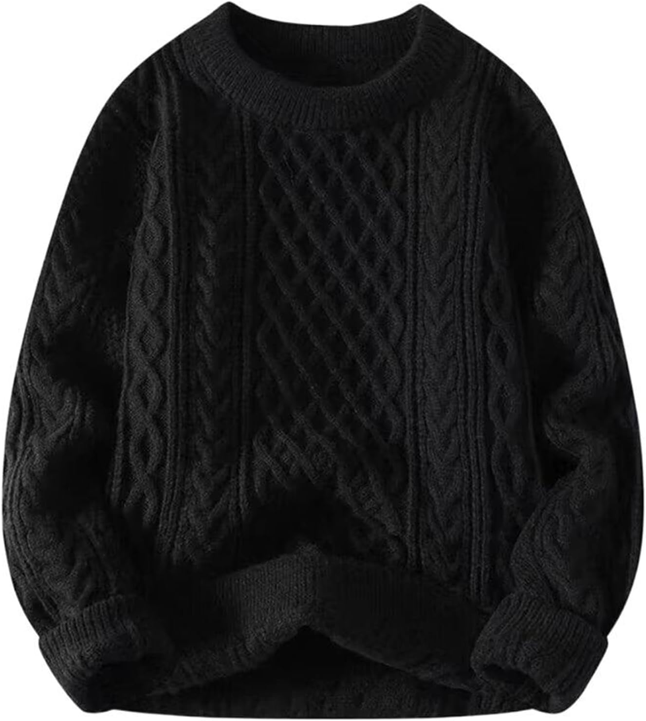 Men's Round Neck Pullover Sweater Loose Autumn and Winter Knitted top