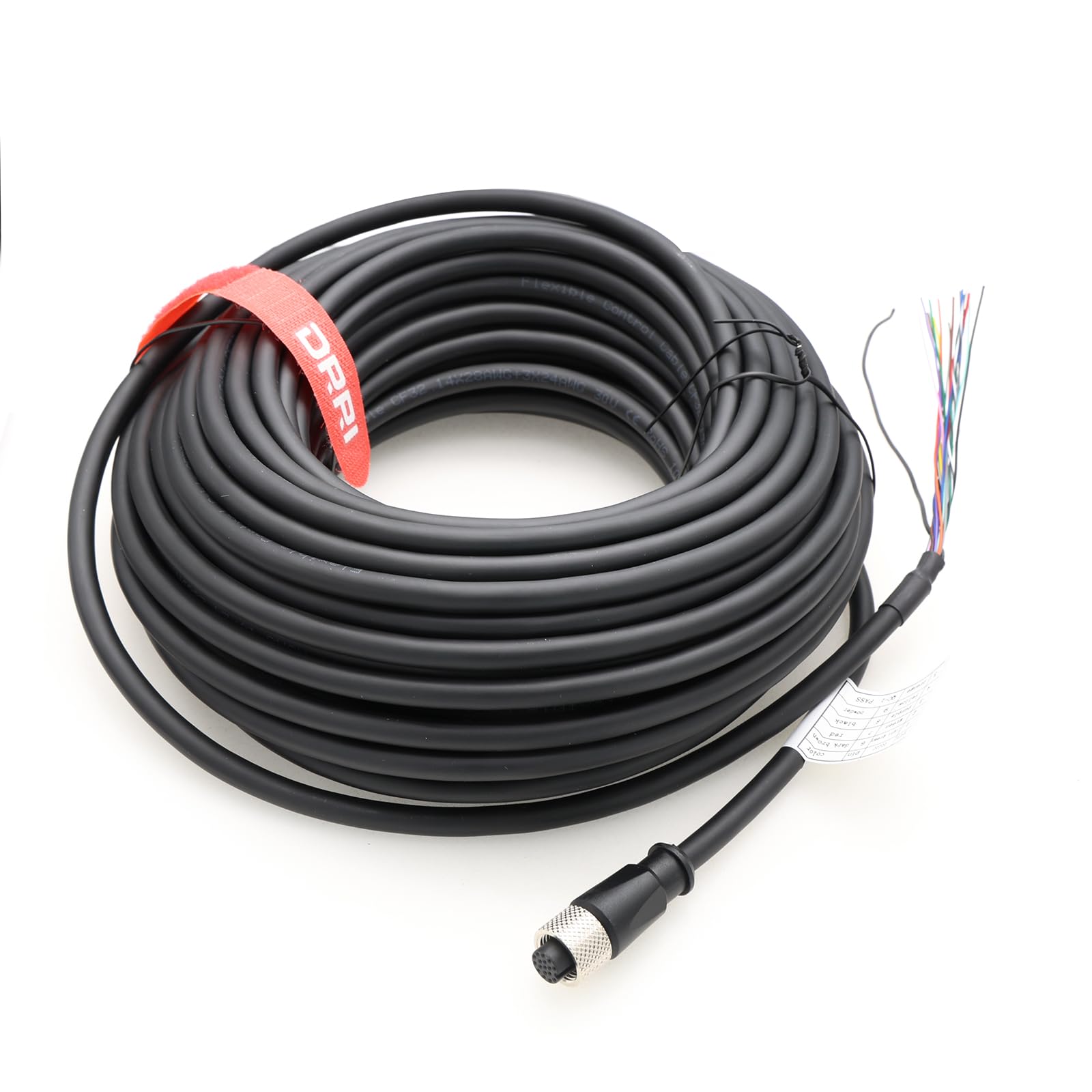 DRRI M12 A-Code 17 Pin Female Sensor Wire IO Power Cord for Cognex 3D-L4000 in-Sight Vision System Replacement CCB-PWIO17-S-05