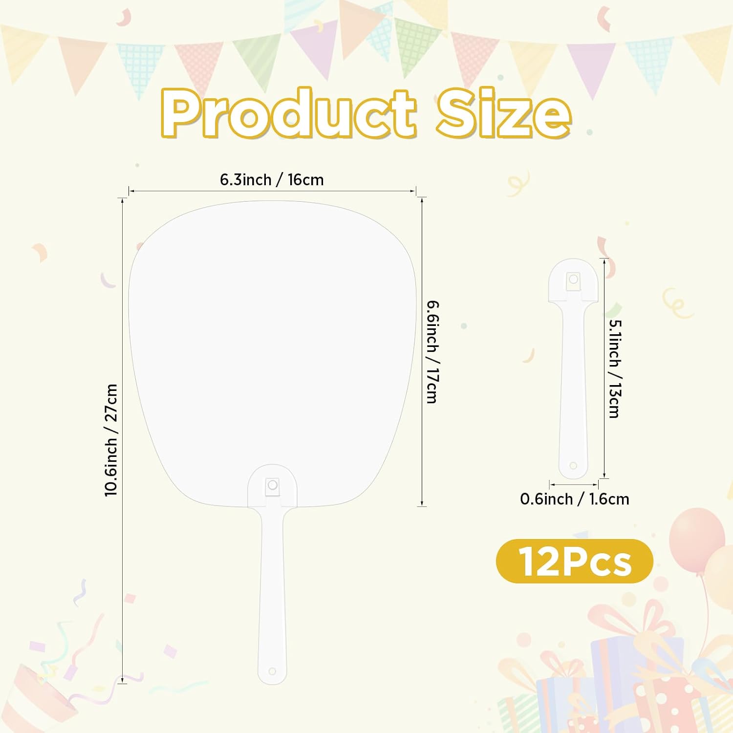 12 Pcs Sublimation Big Head Cutout Fans Blank, Double-Sided Sublimation Fan Face, Hand-Hold Fun Face, Personalized Big Face Photo for Party Decoration, Graduation, Birthday Party, Wedding Props (12)