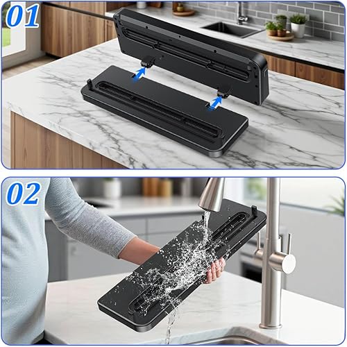 Miniatura 3 de Sellador al vacío para alimentos, 50 bolsas de almacenamiento al vacío, selladores de alimentos 5 en 1, cortador inteligente de sellado de cocina,