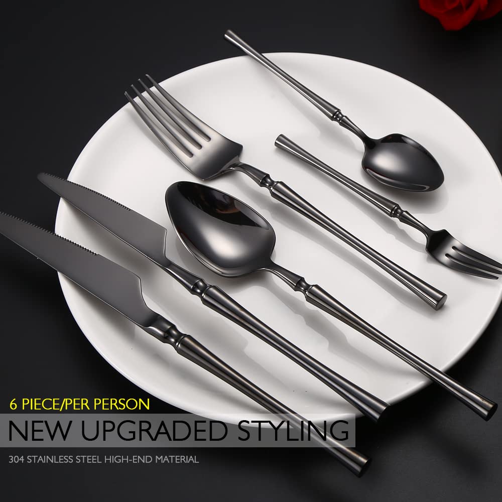 GMAXT Besteck Set für 6 Personen,24 Teilig Edelstahl Essbesteck Set