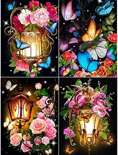Pykaqil 4 Pcs Diamond Painting Animals Kits, 5D Diamond Art Kits, 5D Diamond Painting Kits for Adults and Kids, Dimond Picture Art for Home Wall Decor 30x40cm