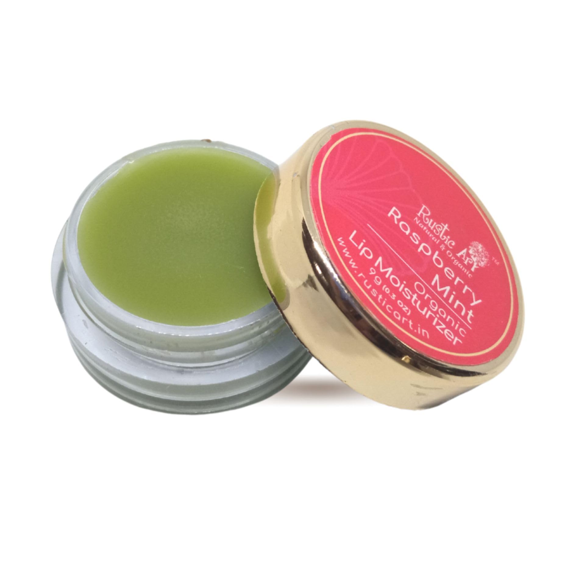 Rustic Art Organic Raspberry Mint Lip Balm | Vegan | Nourishing & Moisturizing | For Women & Men | 9g