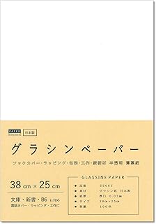 ペーパーエントランス グラシン紙 薄葉紙 38cm×25cm 100枚 包装紙 ラッピング 本 ブックカバー 工作 55065