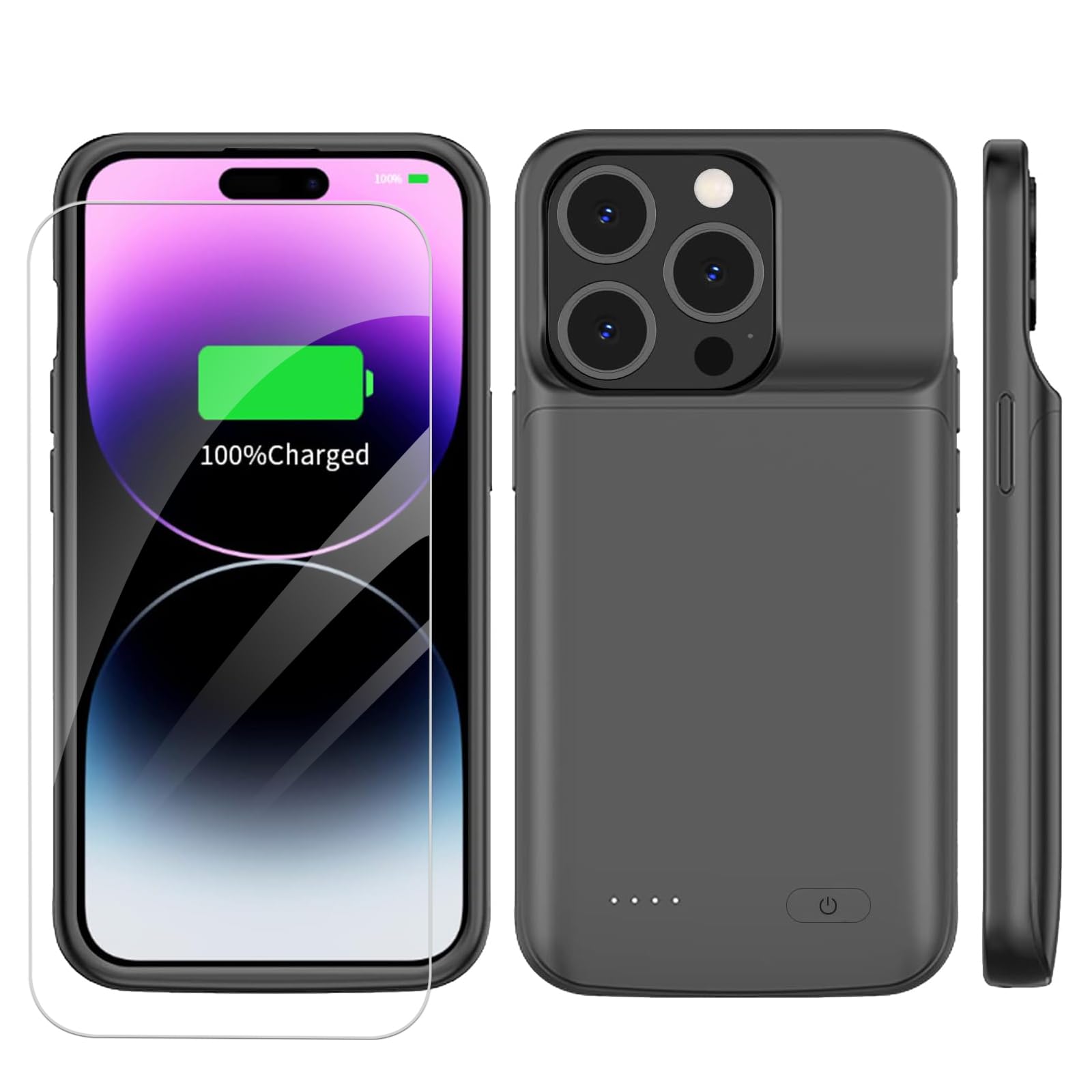 Coque de batterie iPhone 14 Pro Max 8500 mAh couverture charge noir 6,7" - 8