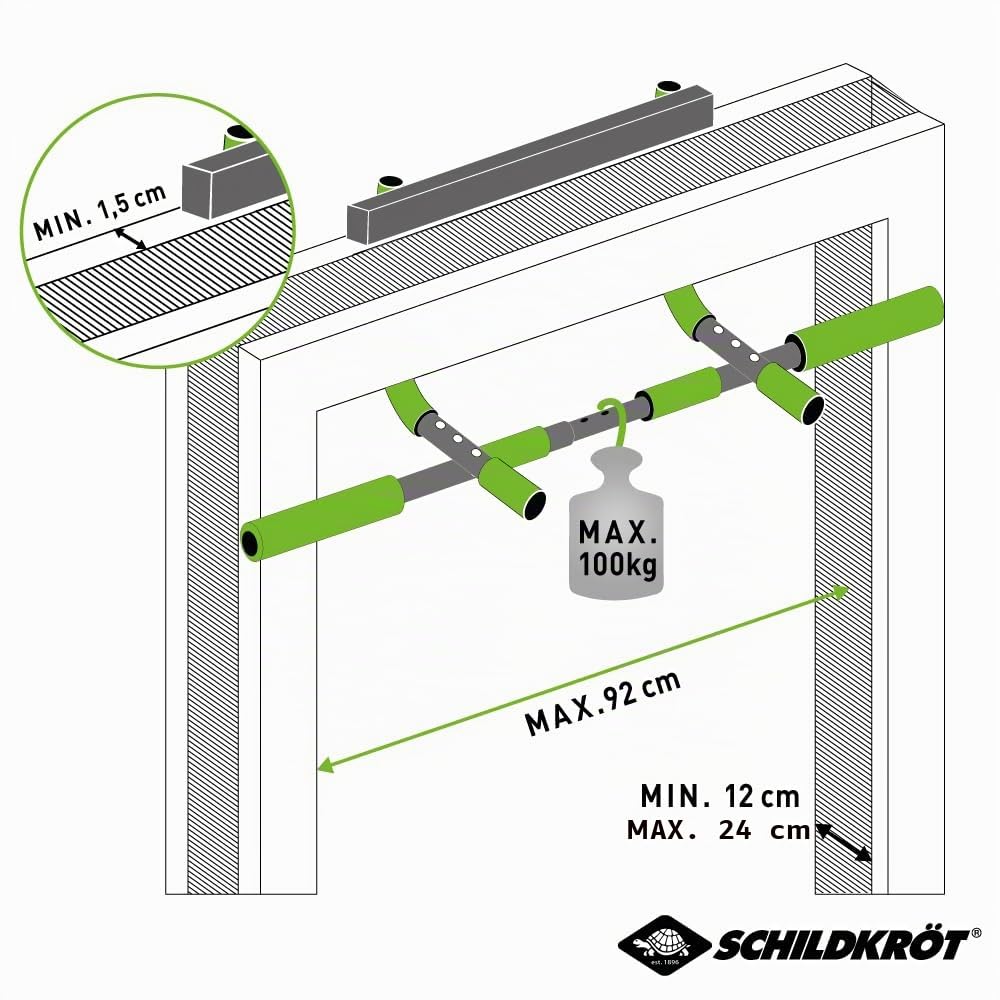 Schildkröt Barra Multifunzione 4 in 1, Barra per Trazioni e Flezioni, Regolabile, Max. 100 kg