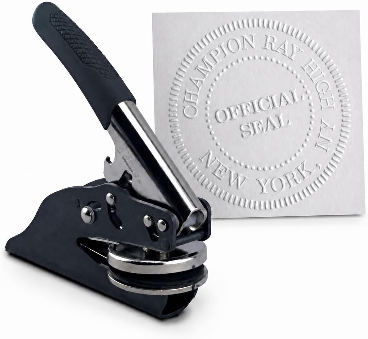 Custom Handheld Embosser Seal, 1-5/8 Square