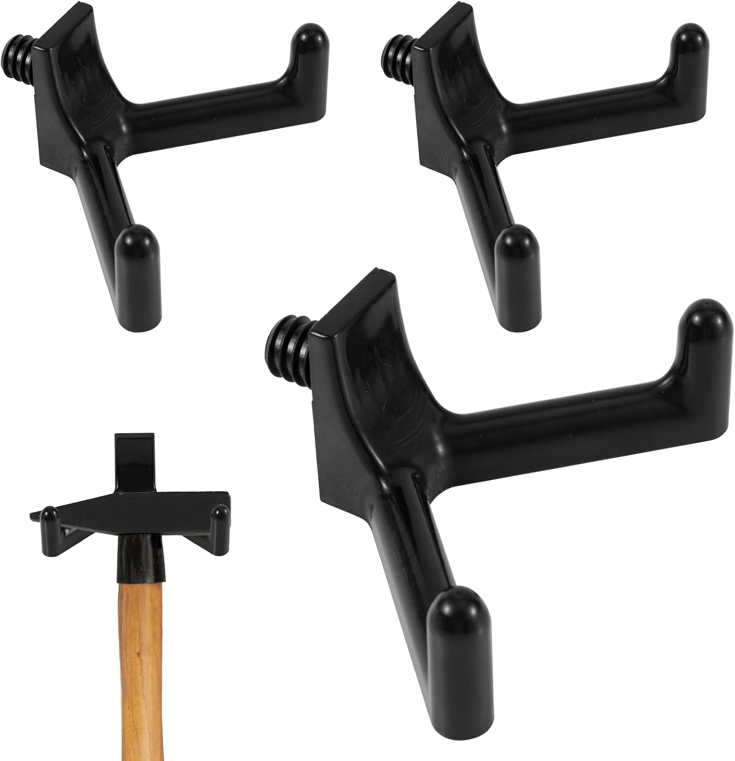 3pcs Tool Hooks for Suncast, Utility Double Head Design Garden Storage Shed Hanger Essential Garage Wall Organization Accessories for Shovels Rakes Compatible with Suncast Shed(Black)