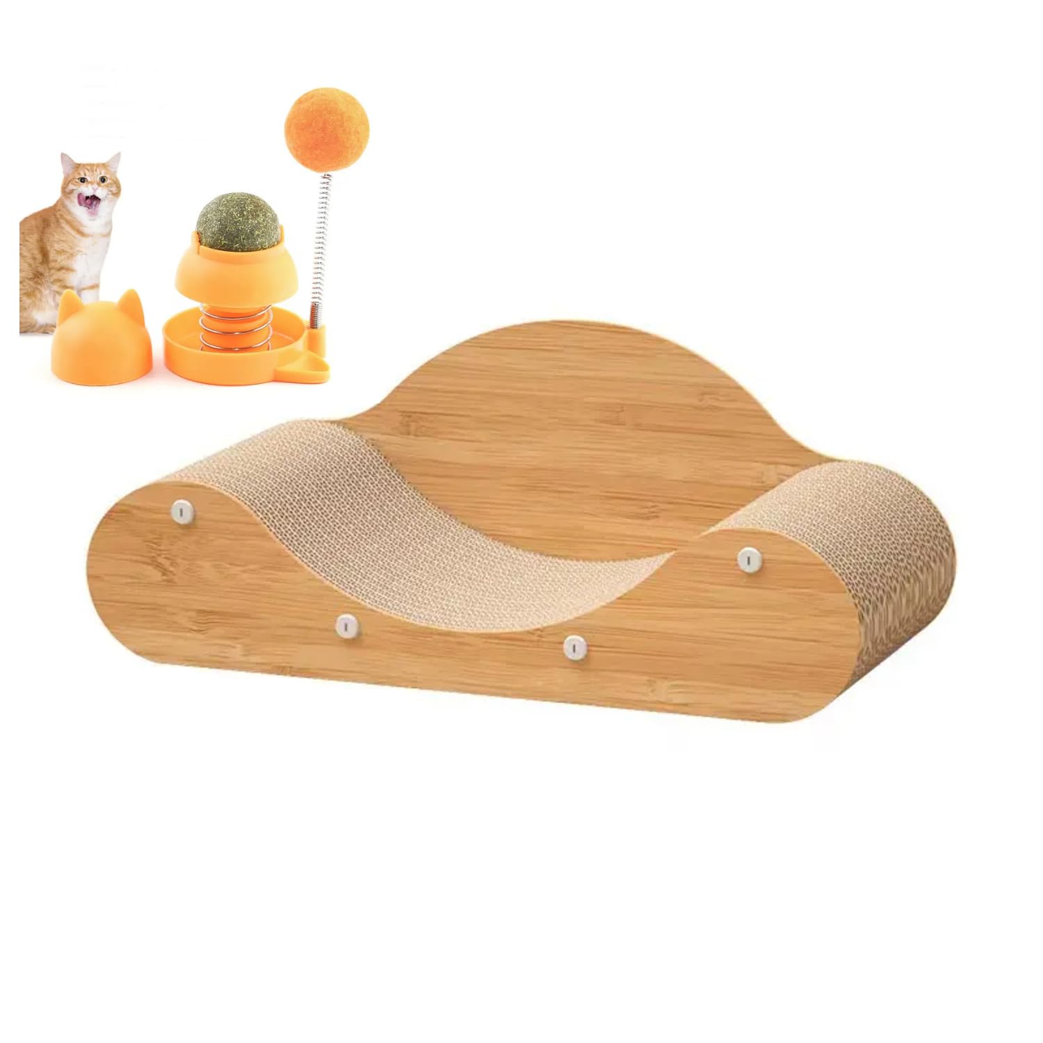 NEXT VOGUE Elegant Cat Scratcher Lounge Bed Cat Sofa Cat Scratching Board Cat Scratch Pad 60cmx25cmx20cm with Catnip Toy
