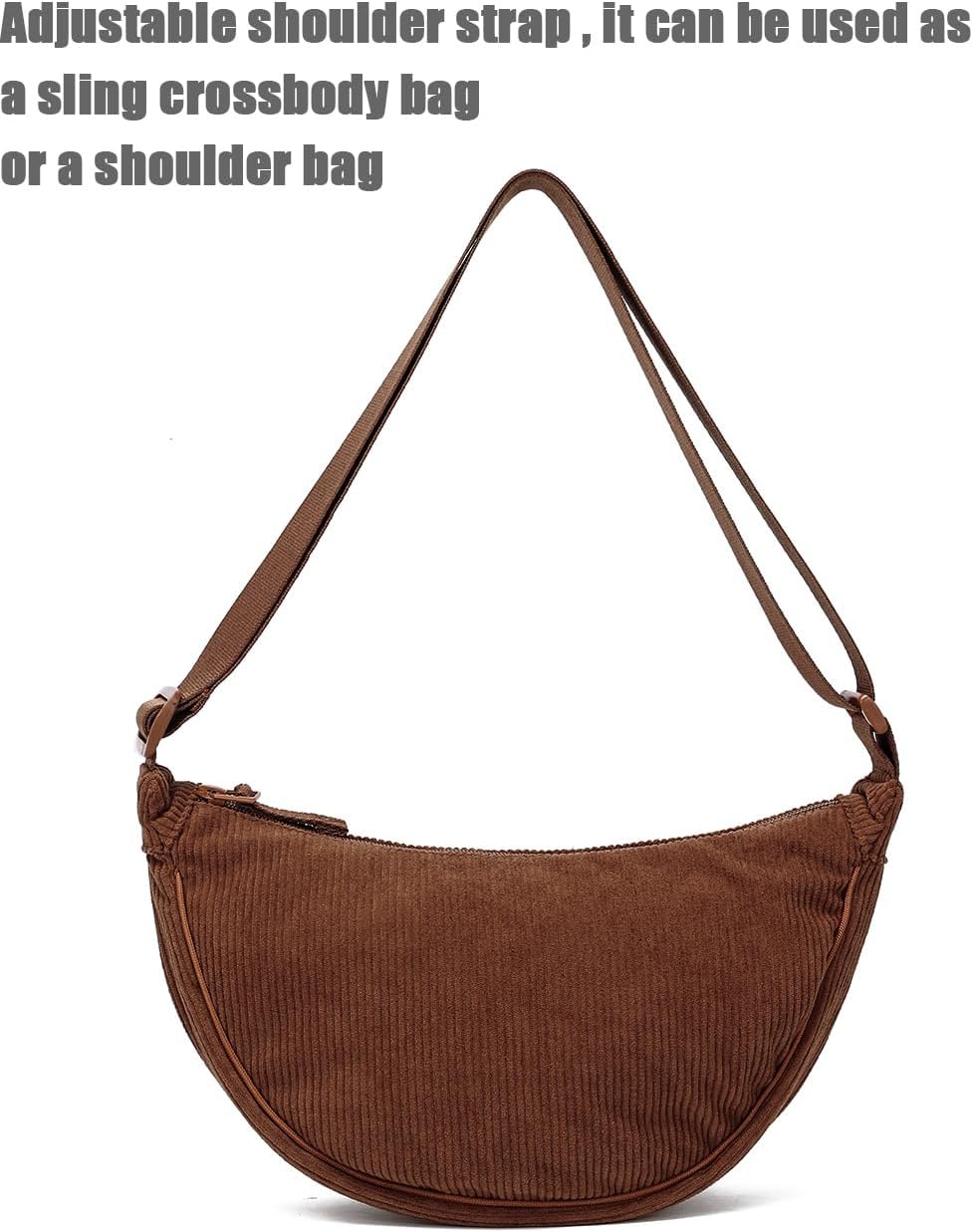 YIKOEE Crescent Bag for Women Men Small Sling Crossbody Bag with Half Moon Shape - Image 5