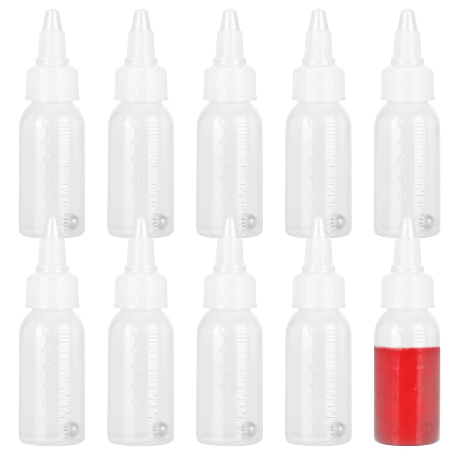 LUMINFLY 10-Pack 1Oz Paint Mixing Bottles with Steel Balls for Precise Dispensing and Easy Refill