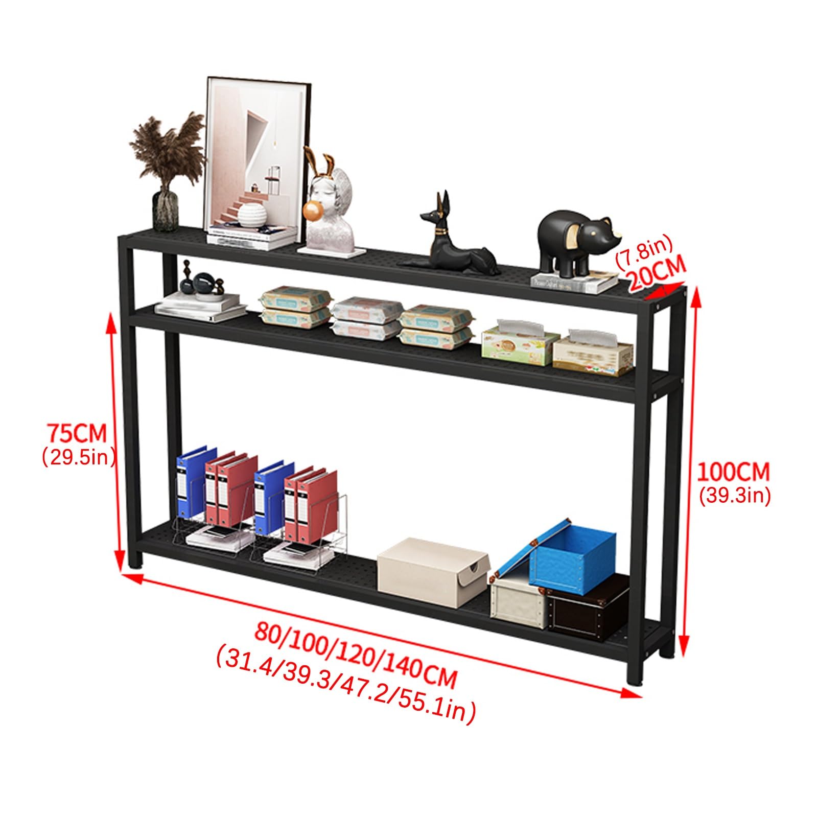 Amazon｜GUAWJRZDP 3段玄関テーブル、金属製コンソールテーブル