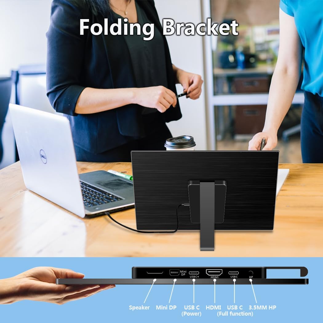 15.6 Inch 3K Touchscreen Portable Monitor, IPS 2880 * 1620,100% sRGB Mobile Monitor Eye Care Game Display Built USB-C/HDMI/Mini DP with Folding Kickstand for PC,Laptop,Game Console