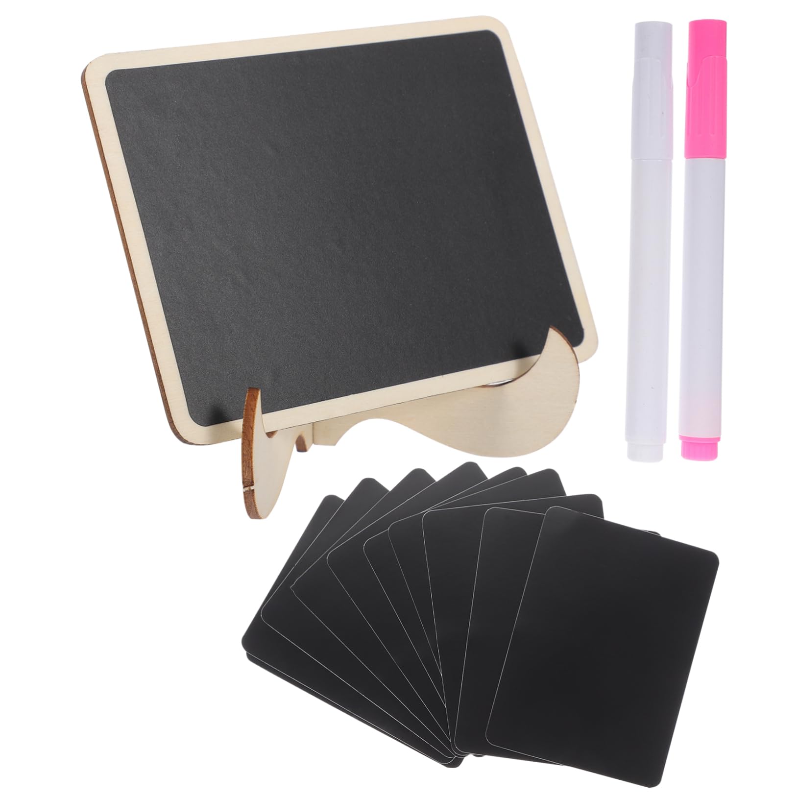 DOITOOL 5 Juegos Mini Pizarra Soporte Tablero Reutilizable Mensajes Decoración de Escritorio Fiestas Bodas