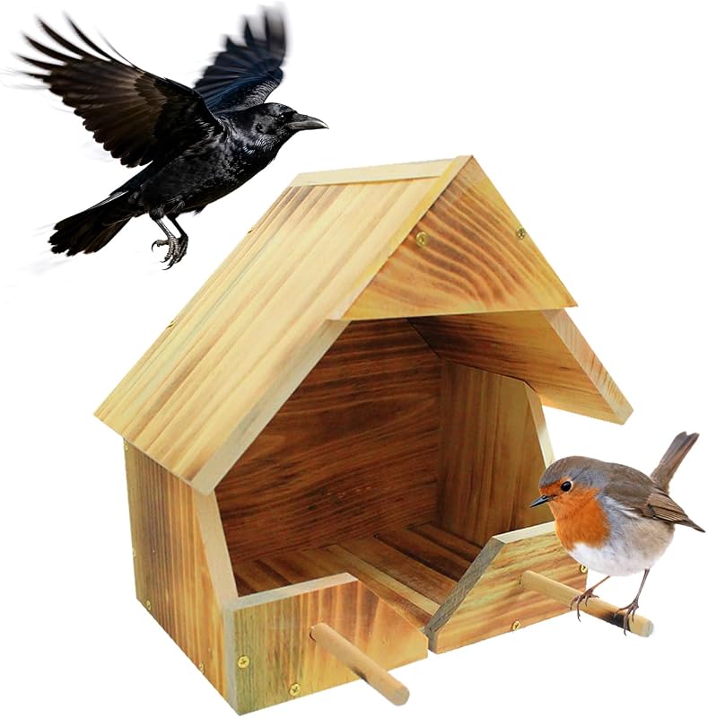 Robin Nesting Box - Premium Handmade Solid Wood Bird House for Outdoors | All-Weather Garden Gift to Attract Robins, Blackbirds, Wagtails | Easy to Mount & Clean