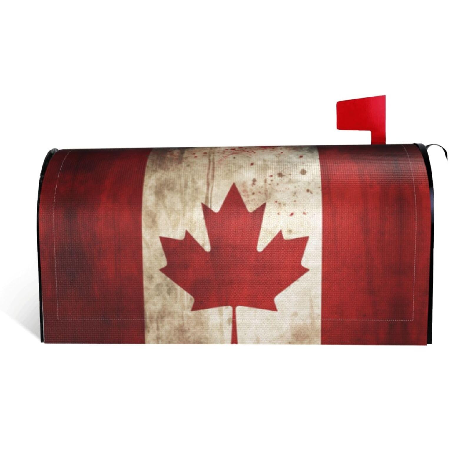Retro Canada Flag Mailbox Covers Magnetic Standard Size 21x18 in, Decorative Post Letter Box Cover Waterproof Mailbox Wraps Outdoor Post Wraps for Garden Yard Home Decor