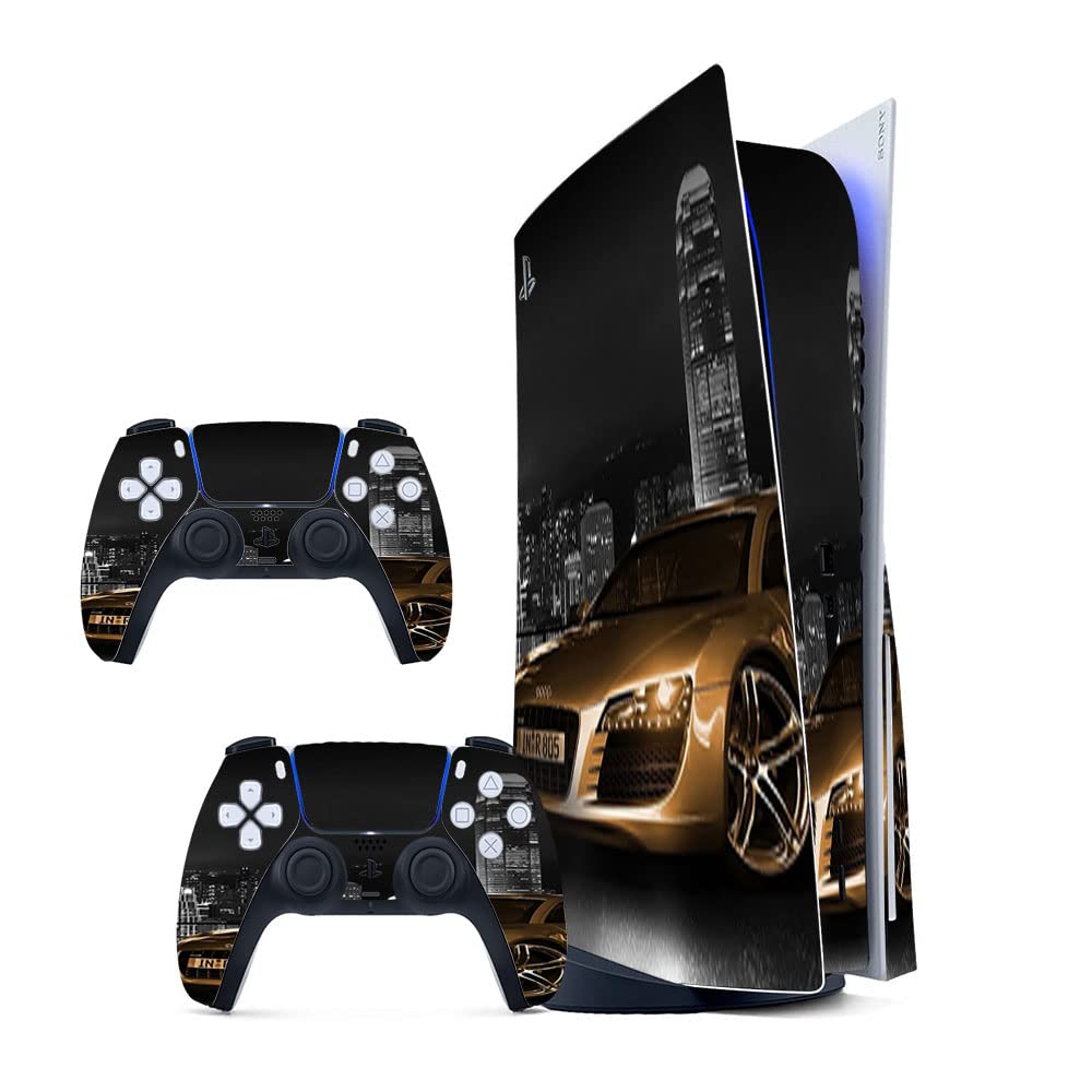GADGETS WRAP Printed Vinyl Skin Sticker Decal for Sony PS5 PlayStation 5 Disc Edition Console & 2 Controller (Skin Only, Console & Controller not Included.) - Gold Car (B0BW3S81RR) Amazon Price History, Amazon Price Tracker