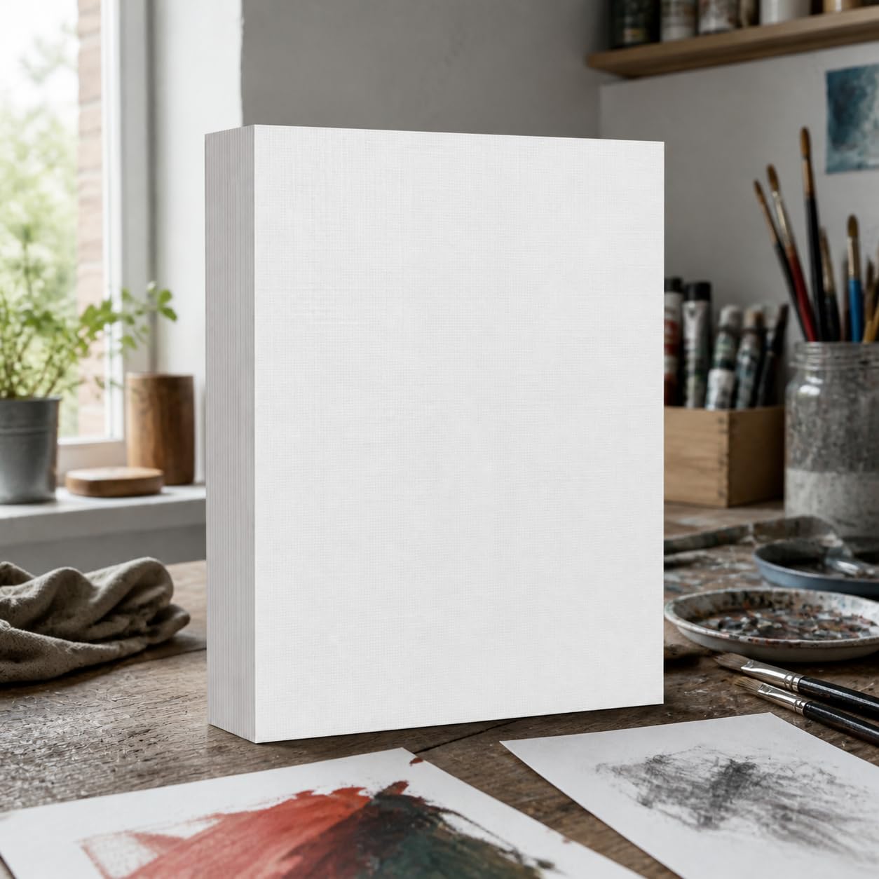 Papier à Peindre 600 g Texture Lin, Papier texturé 4K - 20 feuilles